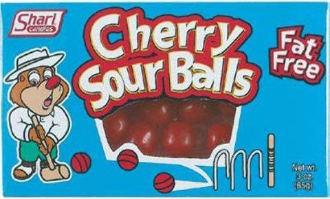 Cherry Sour Balls Candy 85g/3oz., Theater Box, {Imported from Canada}