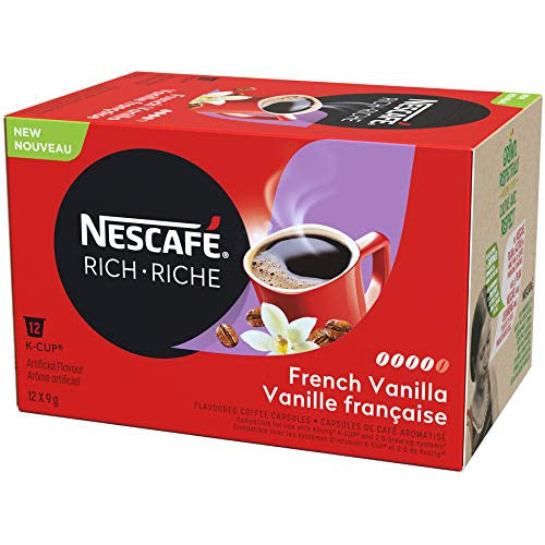 Nescafe Rich French Vanilla Coffee Capsules, 12 x 9g, (Imported from Canada)