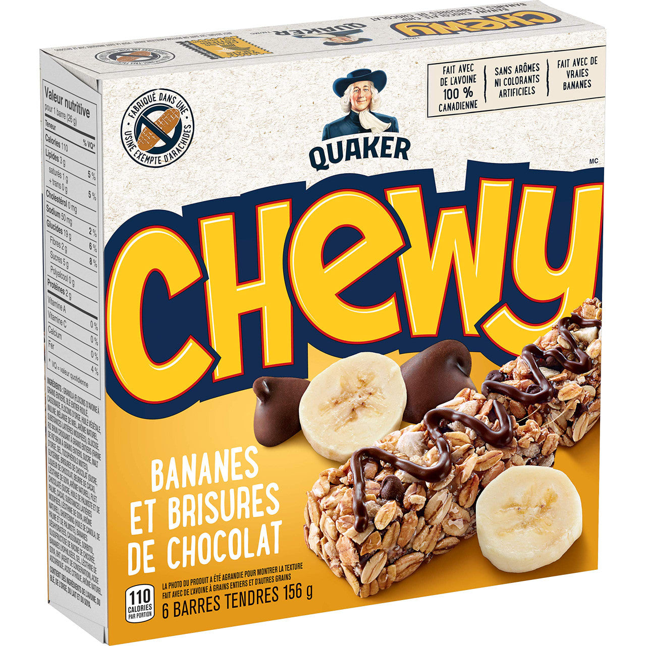Quaker Chewy Banana Chocolate Chip, 6 Bar Pack (Pack of 12) {Imported from Canada}