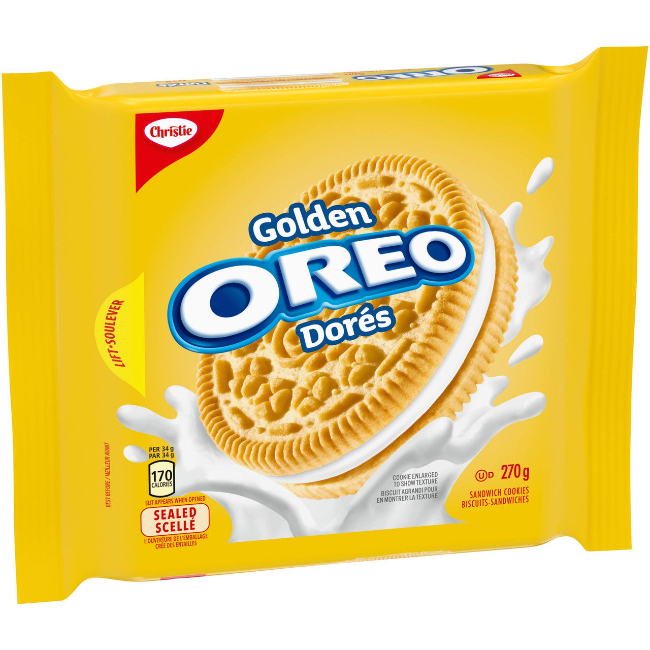 Christie Oreo Golden Sandwich Cookies, 270g/9.5oz, Bag, {Imported from Canada}