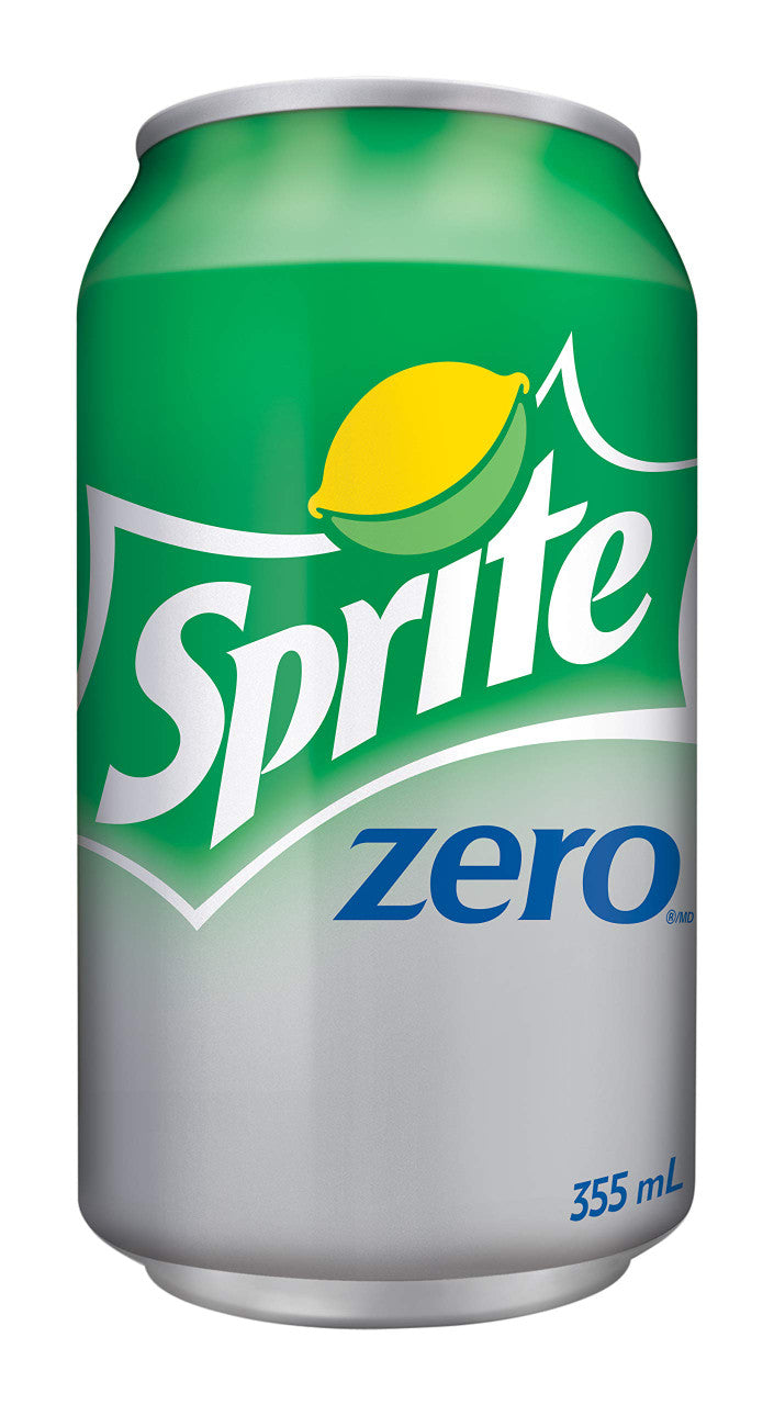 Sprite Zero Sugar, Soda Pop, 355mL/12oz., Cans, 12 Pack, {Imported from Canada}