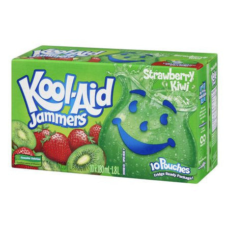 KOOL-AID Jammers Strawberry-Kiwi Juice, 10ct, 180ml, {Imported from Canada}