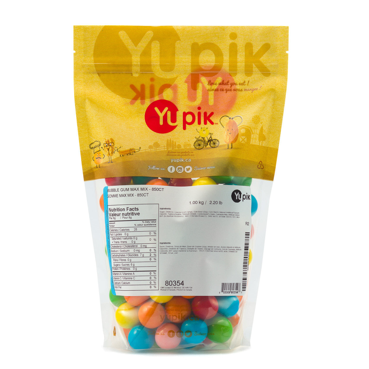 Yupik Bubble Gum Max Mix, 1kg (Large Gum Balls) {Imported from Canada}