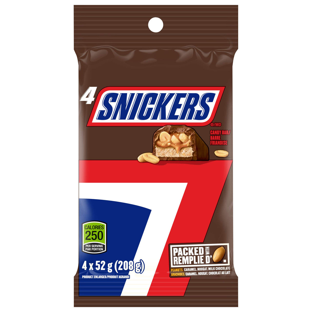 Snickers Chocolate 4 Pack 208g/7.33oz {Imported from Canada}