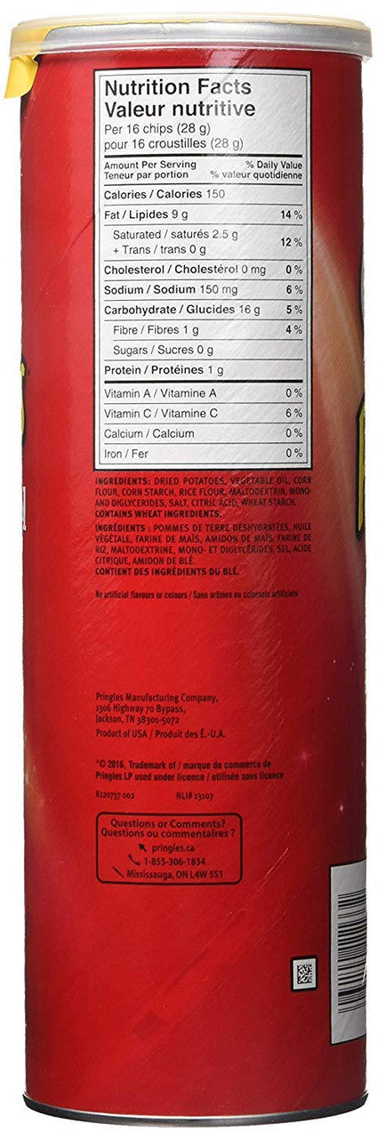 Pringles Original Potato Chips, 148g/5.2 oz., {Imported from Canada}
