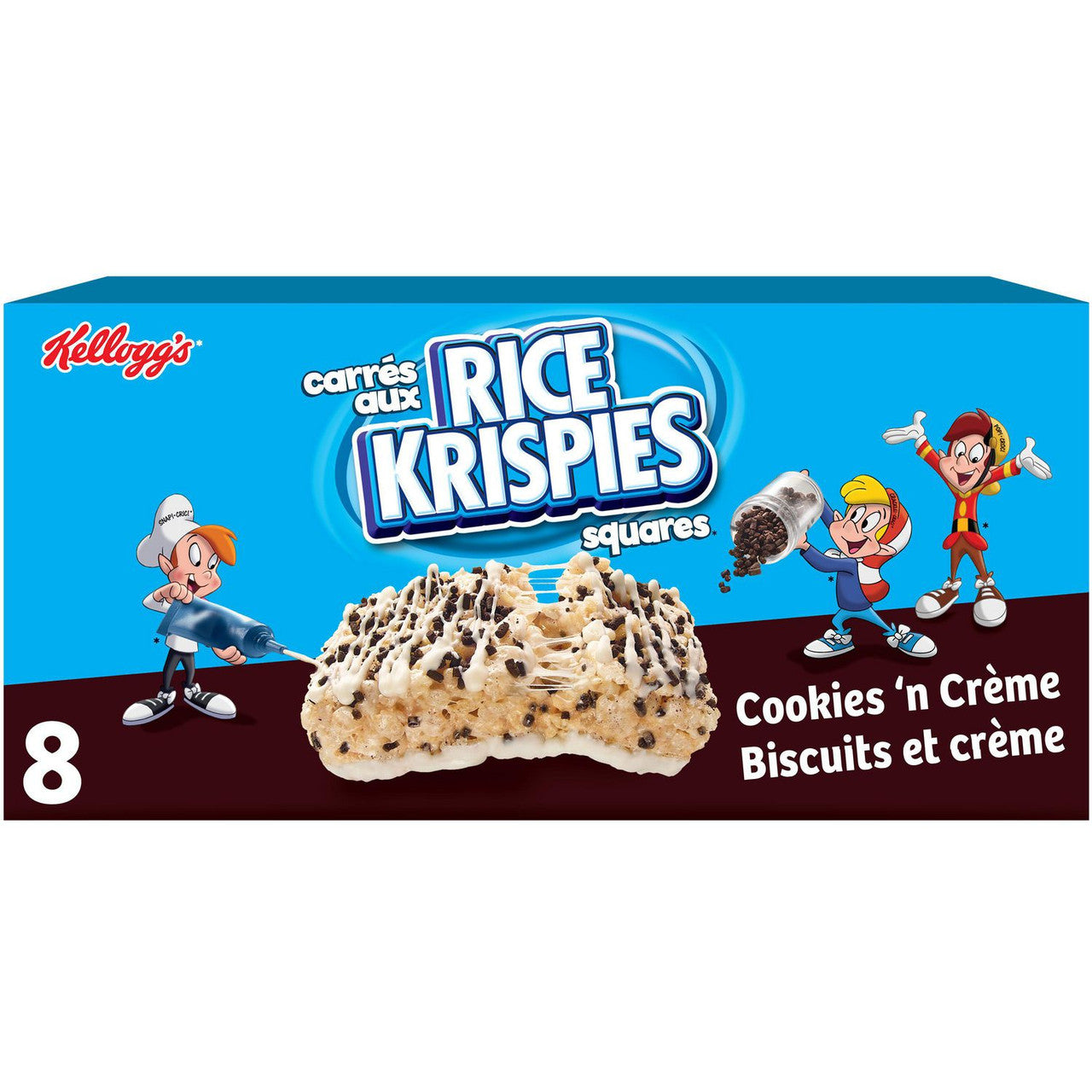 Rice Krispies Squares Bars Cookies 'n Creme, (8ct) 176g/6.2 oz {Imported from Canada}