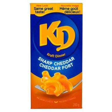 Kraft Dinner, Sharp Cheddar, Macaroni & Cheese, 200g/7oz., {Imported from Canada}