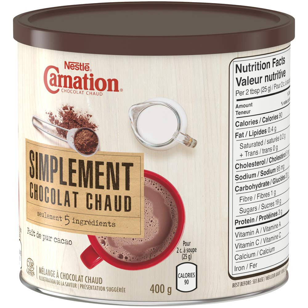 CARNATION Simply 5 Hot Chocolate, 400g/14.1oz., {Imported from Canada}