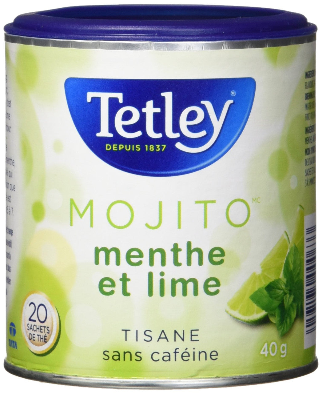 Tetley Tea Mojito Herbal Tea, 20ct, 40g/1.4oz, (Imported from Canada)