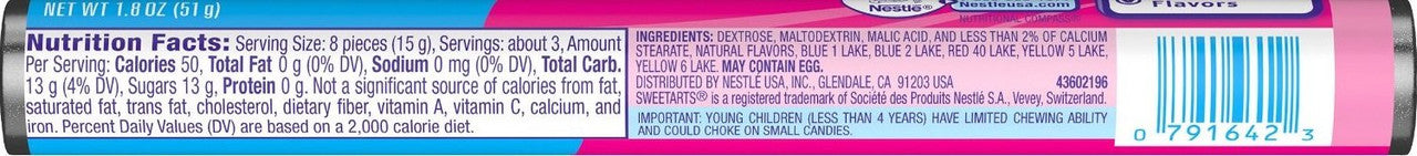 SweeTARTS Original Candy, 51g/1.8 oz., Per Roll (Pack of 18) {Imported from Canada}