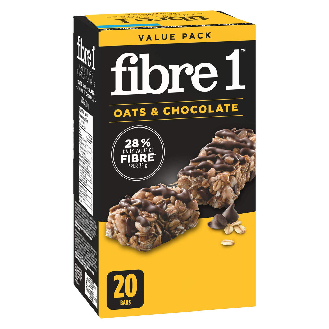 Fibre 1 Chewy Oats & Chocolate Bars, 20 Bars, 700g/24.7oz., {Imported from Canada}