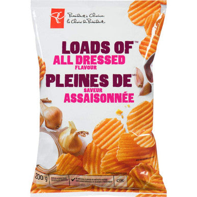 President's Choice Potato Chips, Loads of All Dressed, 200g/7.1oz, (3 pk) {Imported from Canada}