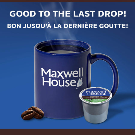 Maxwell House Dark Roast Keurig Coffee Pods, (30) 100% Compostable Pods, {Imported from Canada}