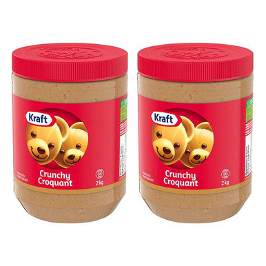 Kraft Peanut Butter Crunchy , 2kg/4.4lbs, 2-Jars {Imported from Canada}