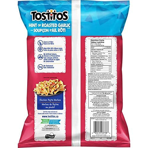 Tostitos Hint of Roasted Garlic Tortilla Chips 275g/9.7oz, 2-Pack {Imported from Canada}