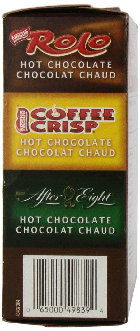 Nestle Carnation Hot Chocolate Variety Pack Turtles, Coffee Crisp, After Eight, 7-count Box, 28g Envelopes