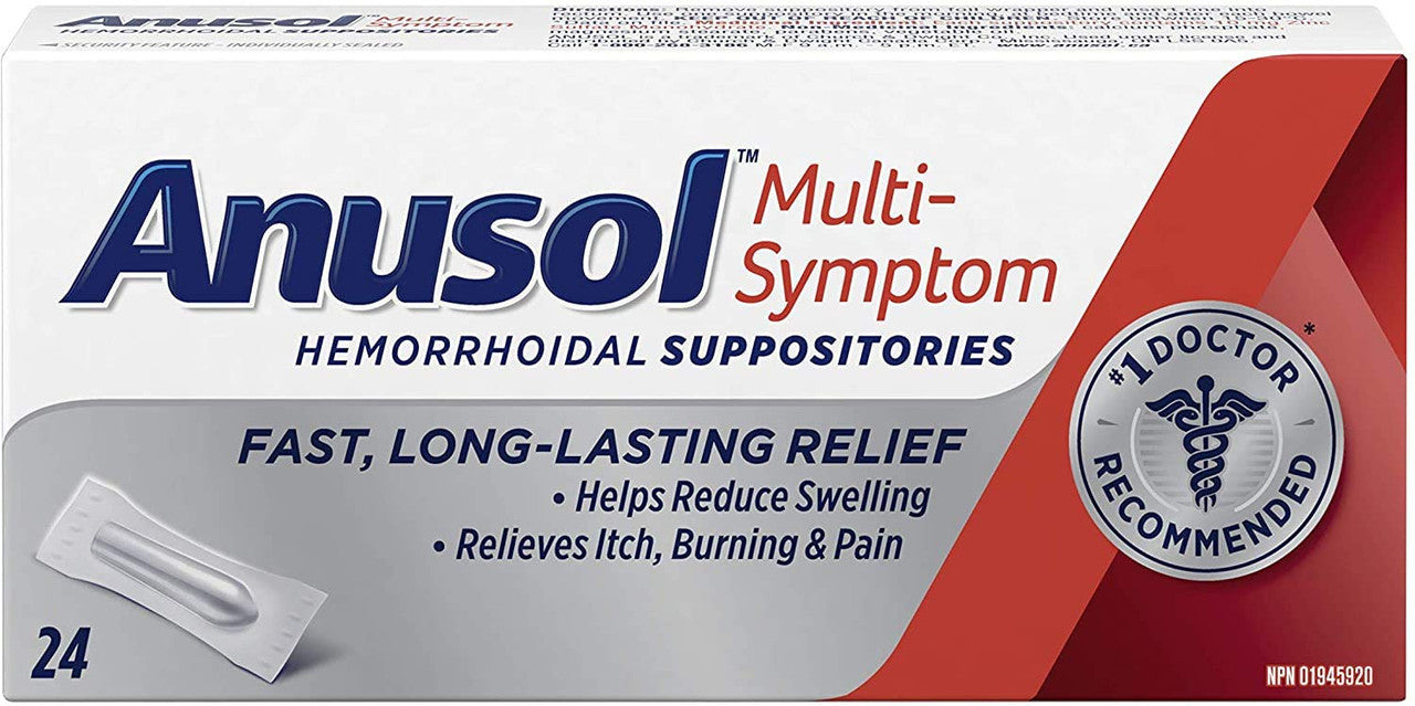 Anusol Suppositories 24 Tablets, {Imported from Canada}
