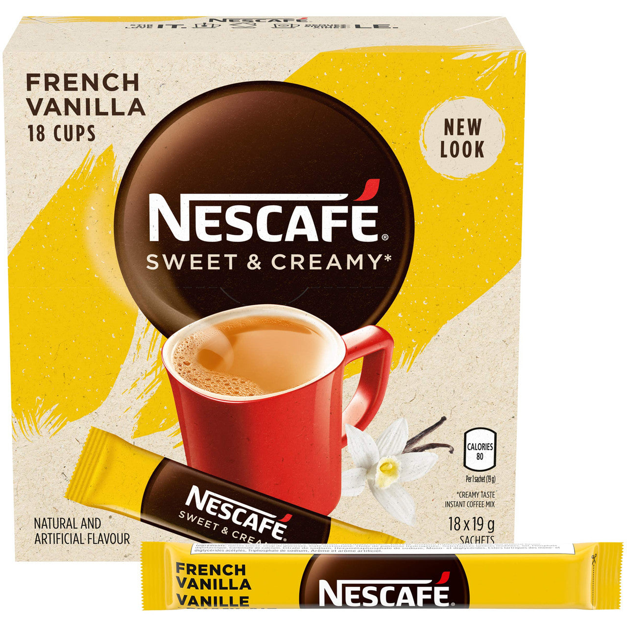 NESCAFE Sweet & Creamy French Vanilla, Instant Coffee Sachets, 18x19g {Imported from Canada}