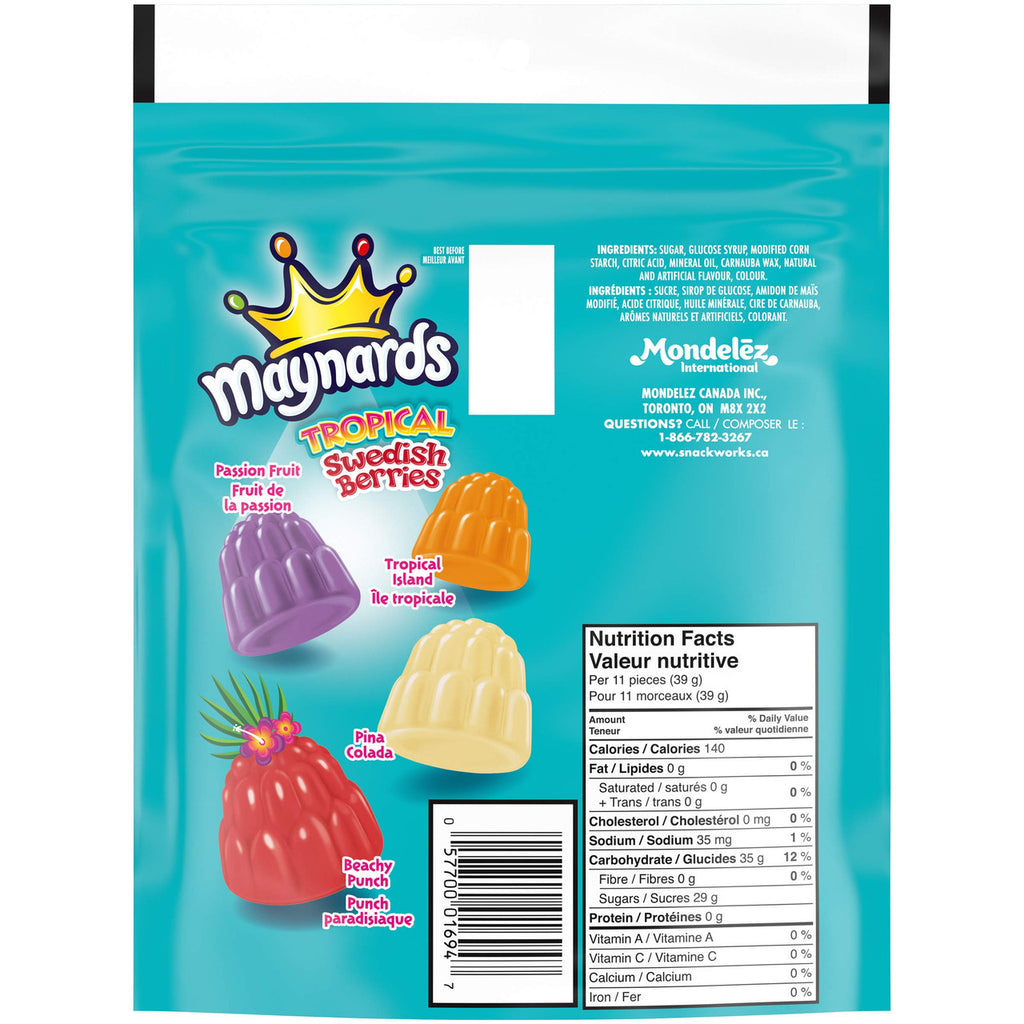 Maynards Swedish Berries Tropical Candy, 350g/12.3 oz., Bag {Imported from Canada}