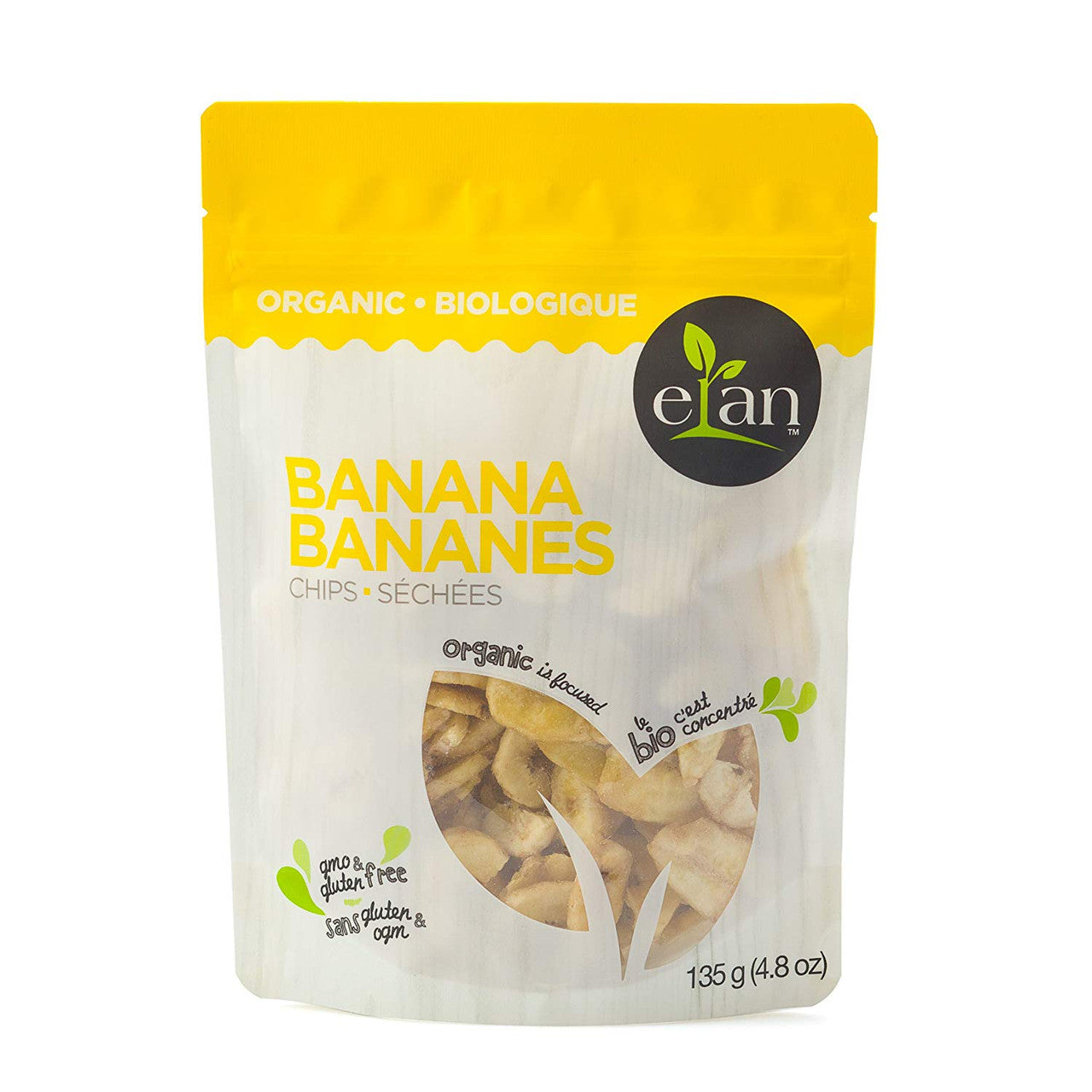 Elan Organic Banana Chips, 135g/4.8oz., {Imported from Canada}