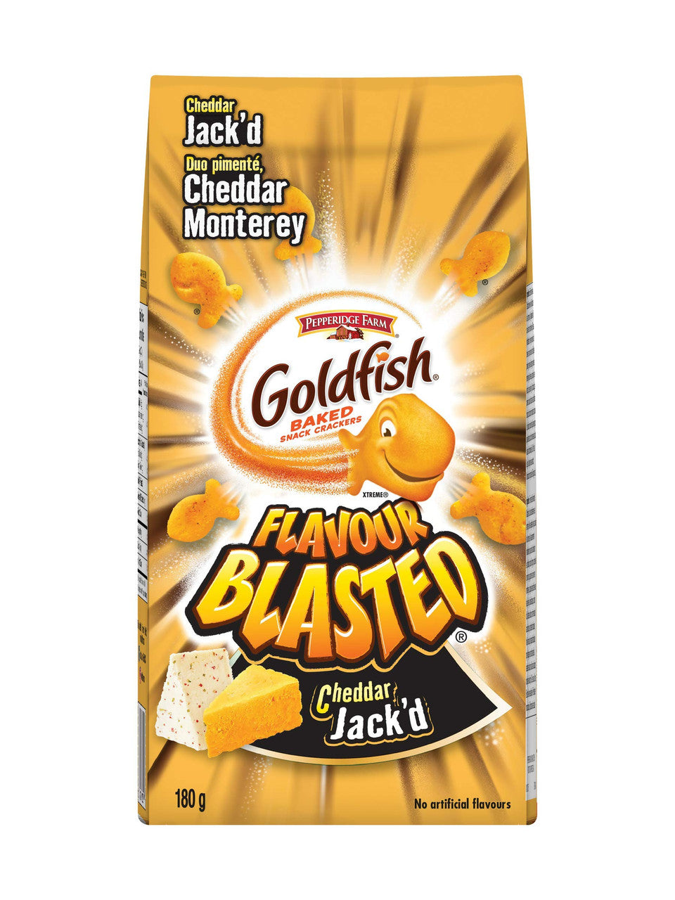Pepperidge Farm Goldfish Cheddar Jack’d Crackers, Flavour Blasted, 180g/6.3 oz., {Imported from Canada}