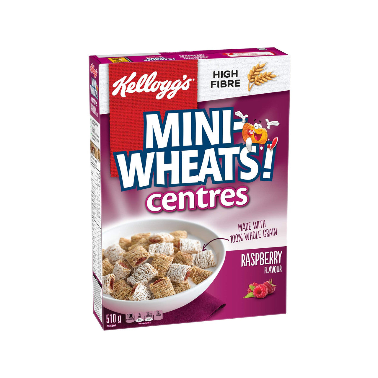 Kellogg's Mini-Wheats Centres Raspberry Flavour Cereal 510g/18oz. (Imported from Canada)
