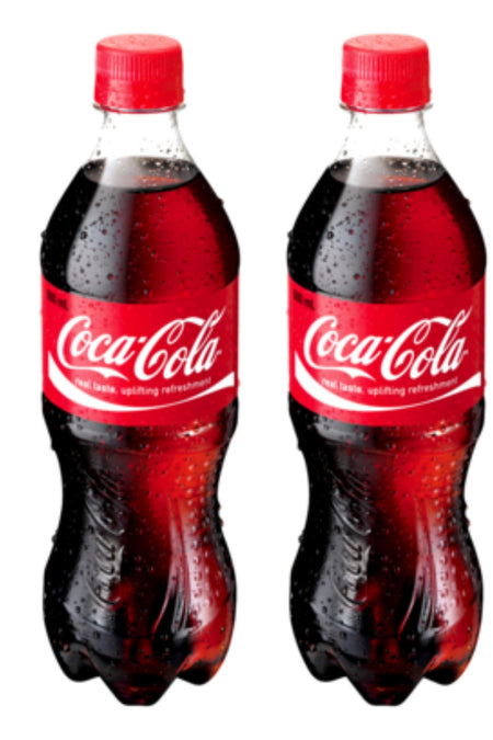 Canadian Coca-Cola Made with Real Sugar! 500ml/16.9 fluid ounces, per bottle, (2 Pack) {Imported from Canada}