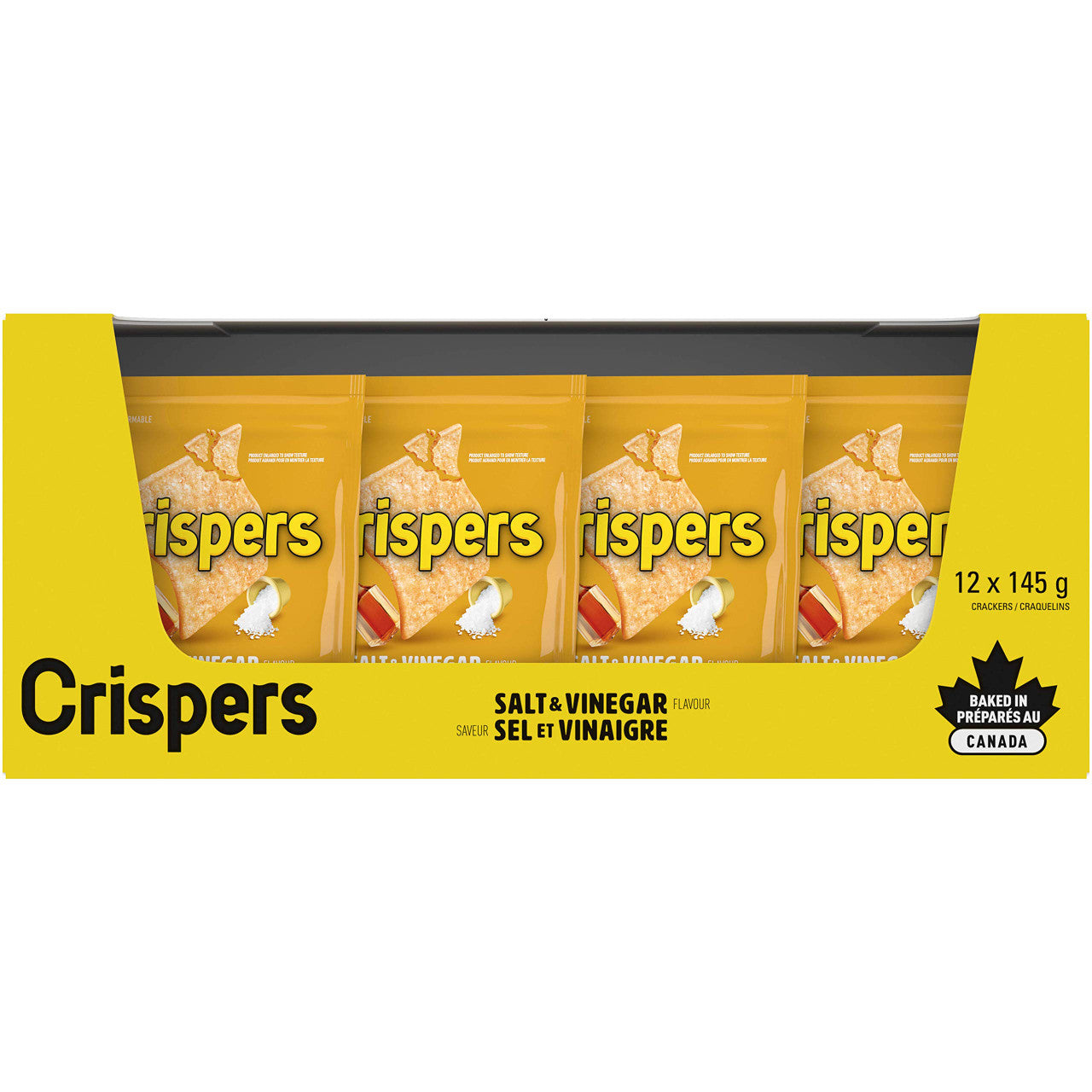 Christie Crispers, Salt & Vinegar Crackers, 145g/5.1 Ounce, (12 Pack), {Imported from Canada}
