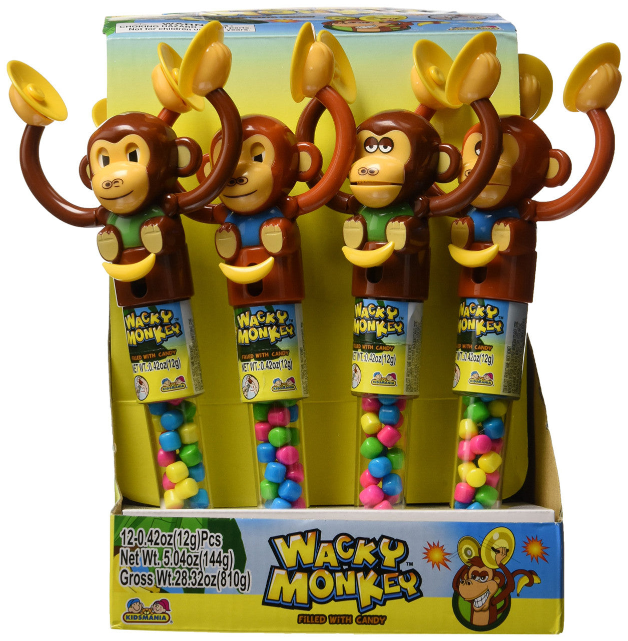 Kidsmania Candy Filled Wacky Monkeys 12 Count Box {Imported from Canada}