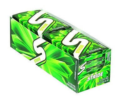 Stride Spearmint Gum Charged with Crunch Reactors 14 piece pack /10 ct, {Imported from Canada}