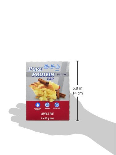 Pure Protein PLUS Fibre Bars, Gluten Free, Snack Bar, Apple Pie, 60g/2.1oz., 4 count, {Imported from Canada}