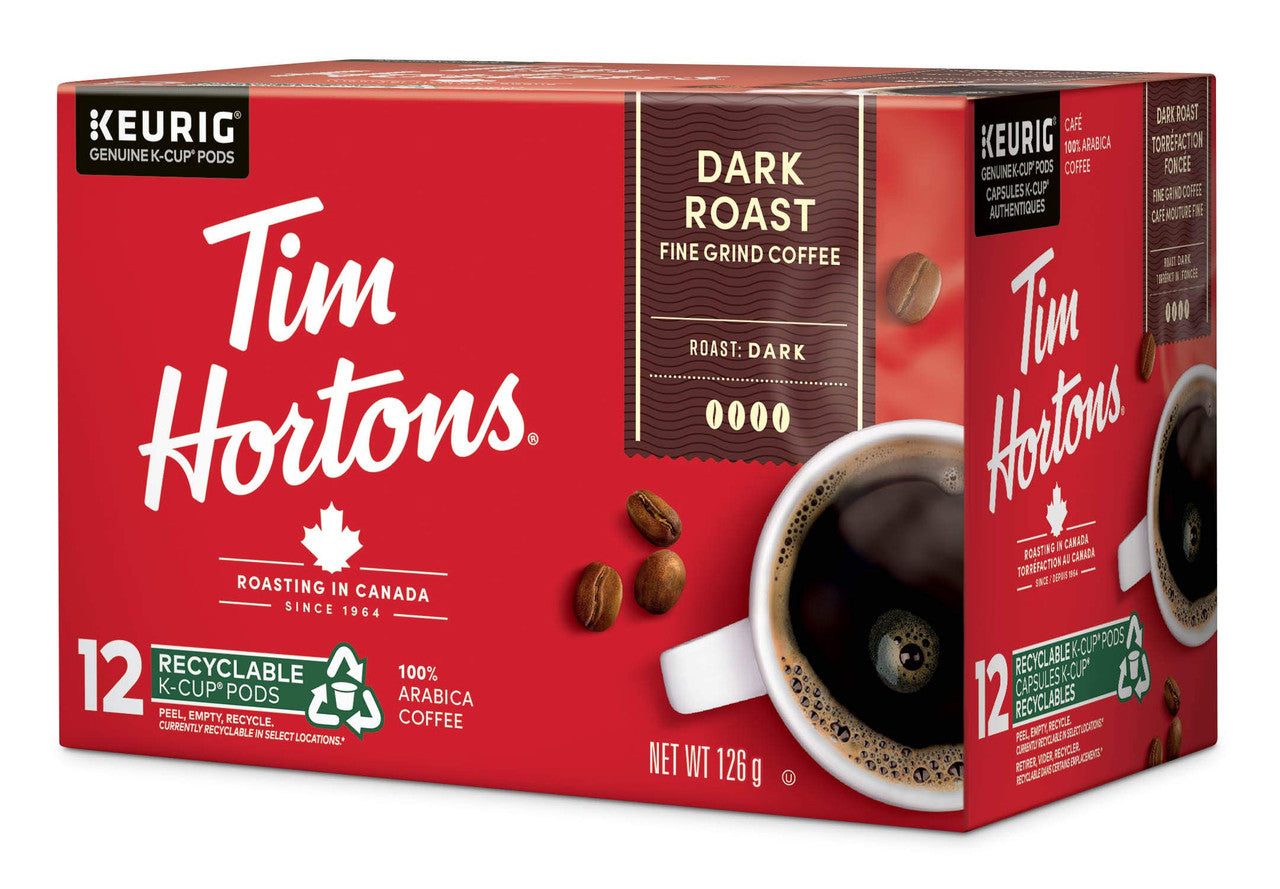 Tim Horton's K-Cup Dark Roast 12 Count {Imported from Canada}
