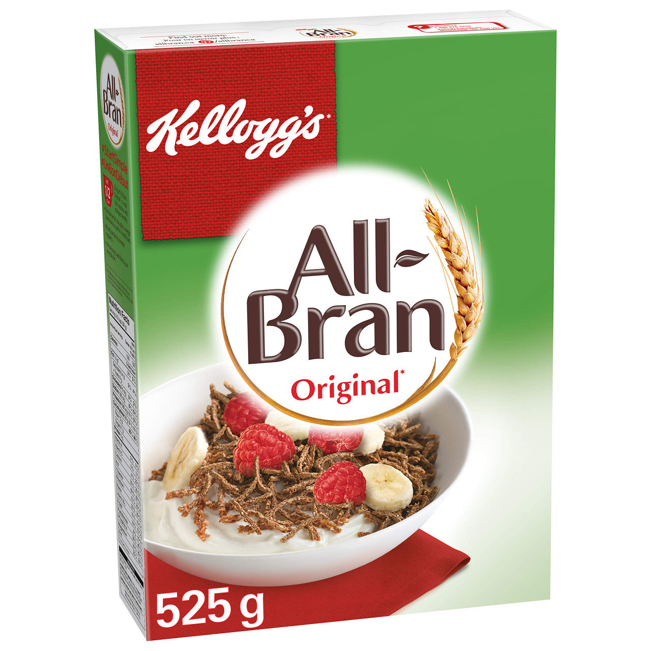 Kellogg's All Bran Original Cereal, 525g/18.5oz, (Imported from Canada)