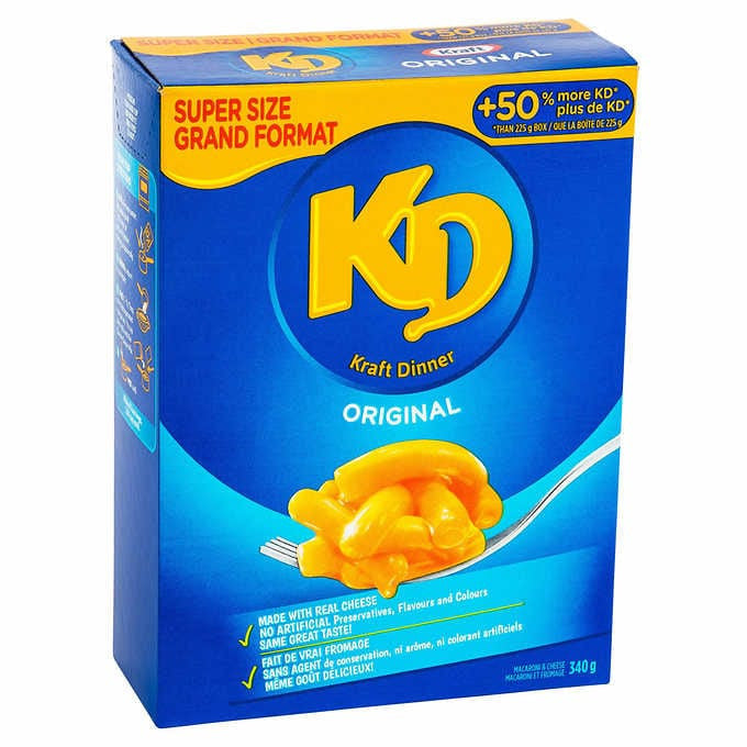 Kraft Dinner Original Macaroni and Cheese, 340g/12 oz. (12pk) {Imported from Canada}