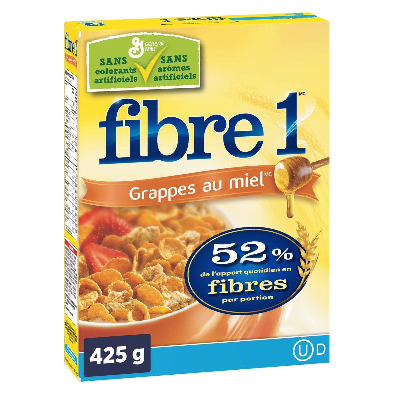 General Mills Fibre 1 Honey Cluster Cereal, 425g/15oz., {Imported from Canada}