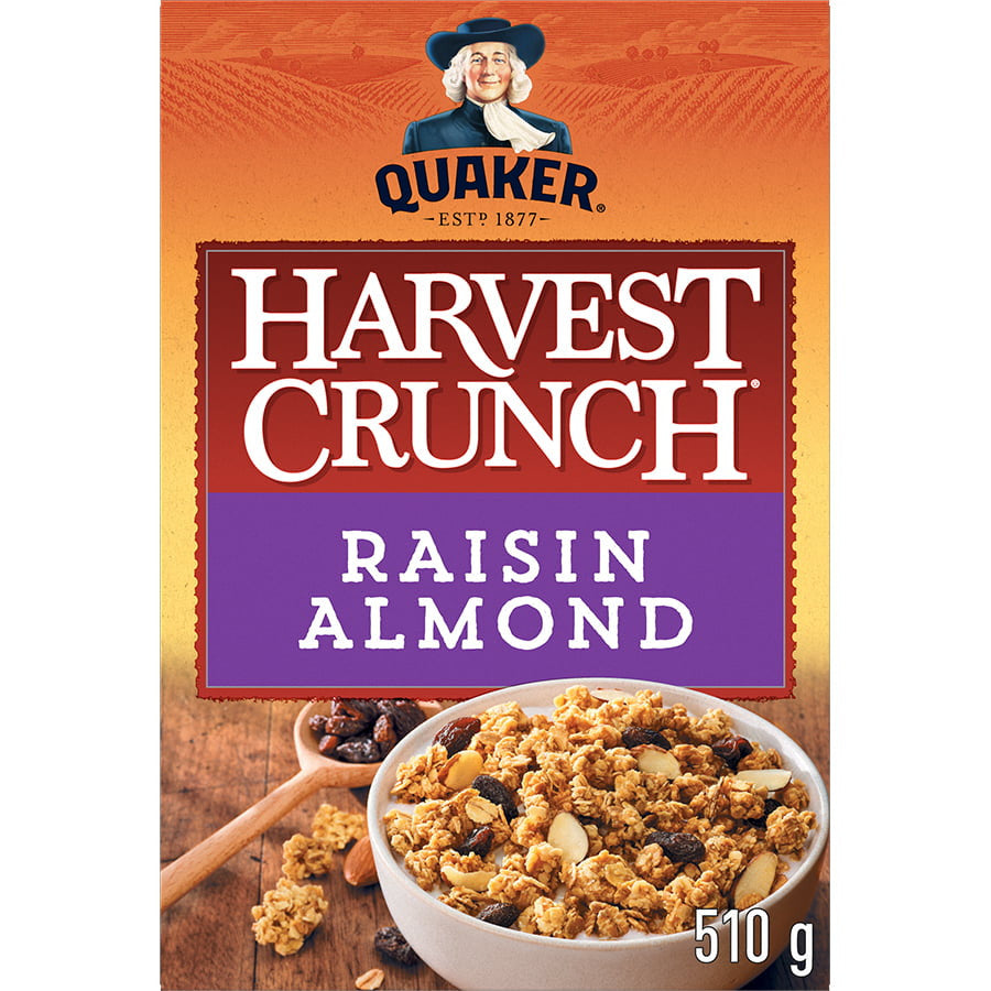 Quaker Harvest Crunch Raisin Almond, 510g/17.8 oz. Box(Imported from Canada)
