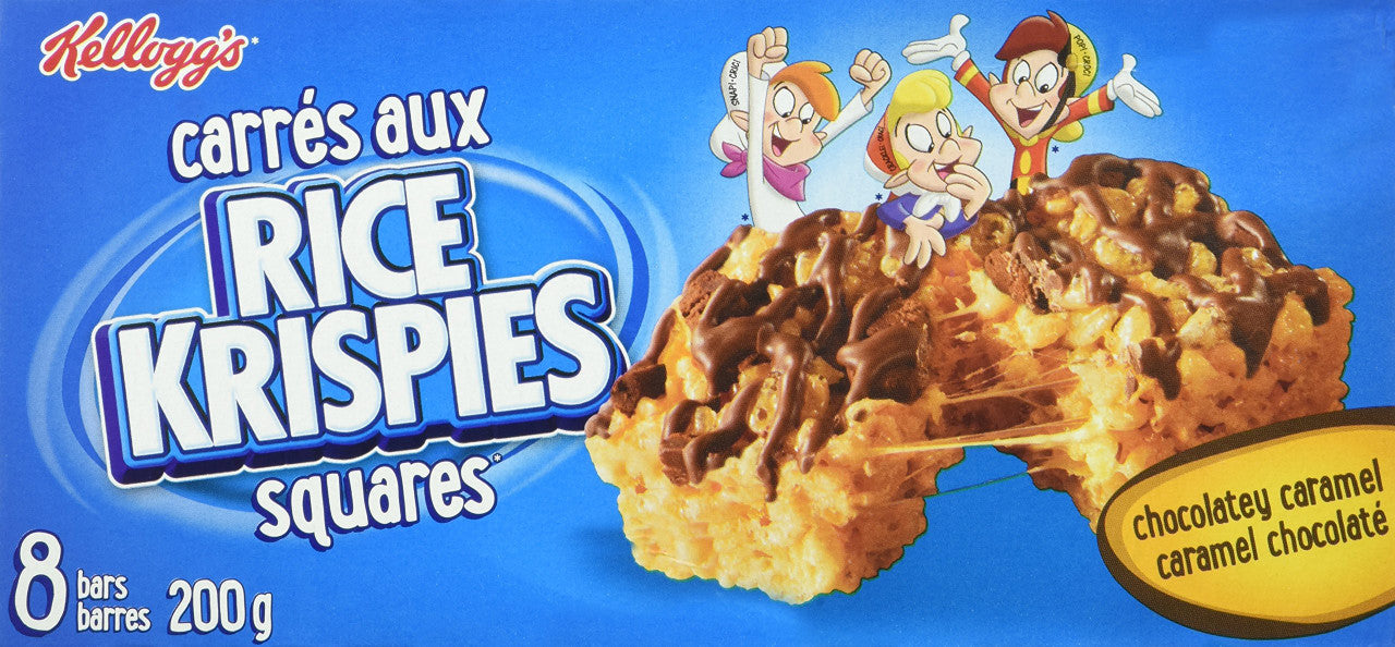 Kellogg's Rice Krispies Chocolatey Caramel Squares, 200g/7oz.,8ct. {Imported from Canada}