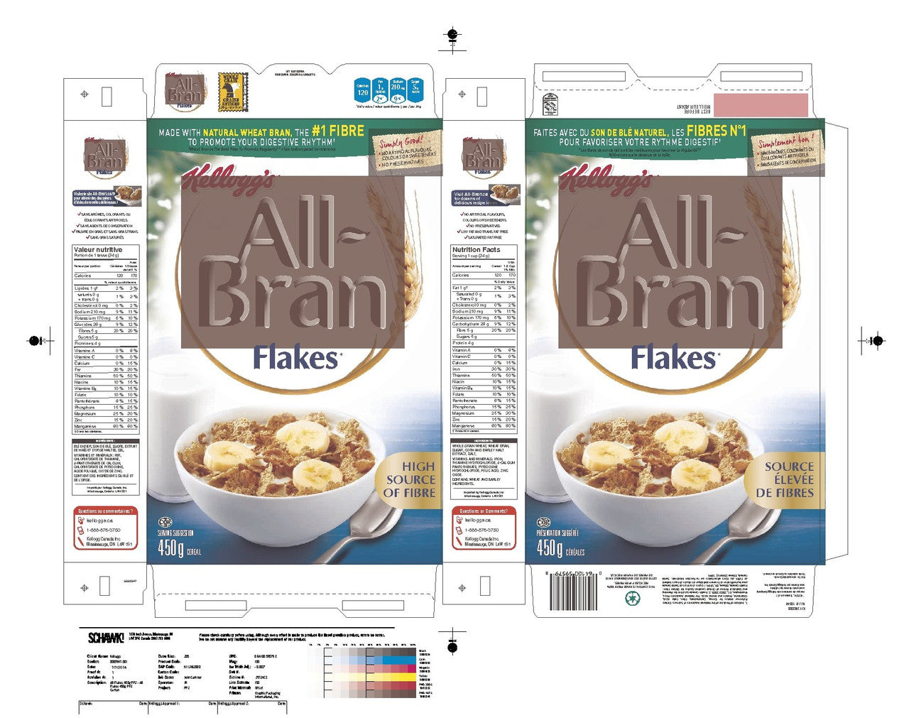 Kellogg's All-Bran Flakes Cereal, 450g/15.9oz (Imported from Canada)