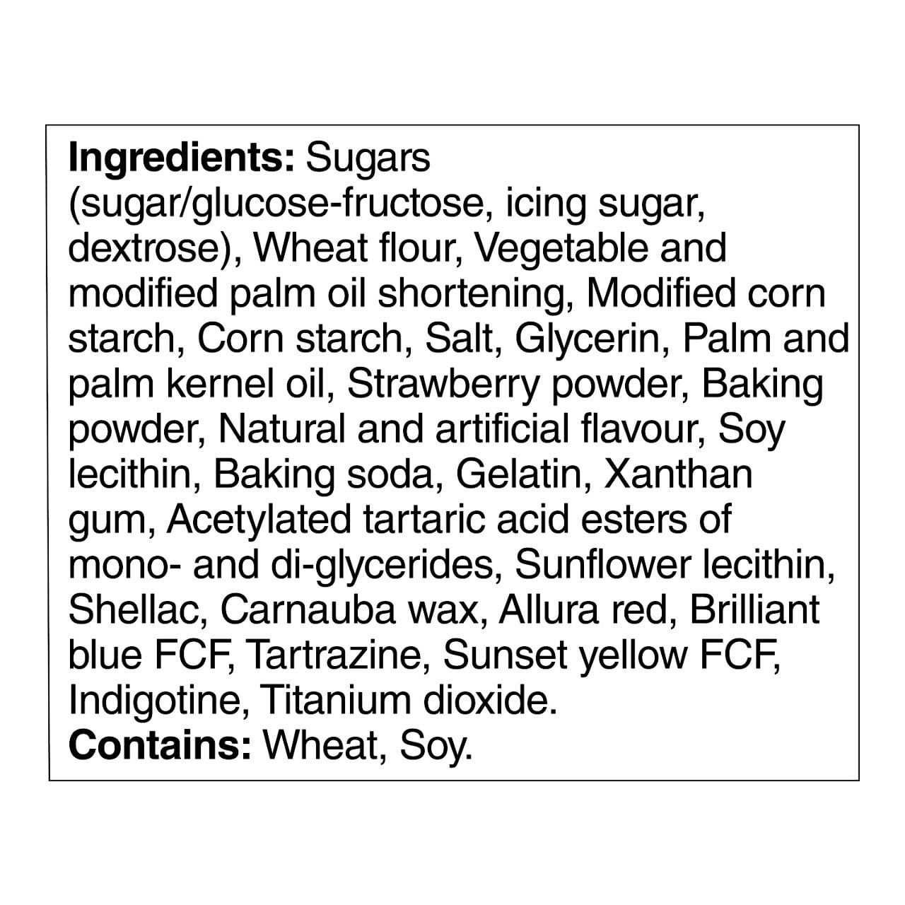 Kellogg's Pop-Tarts, Frosted Strawberry Milkshake Flavored, 8 pastries, 384g, ingredients label.