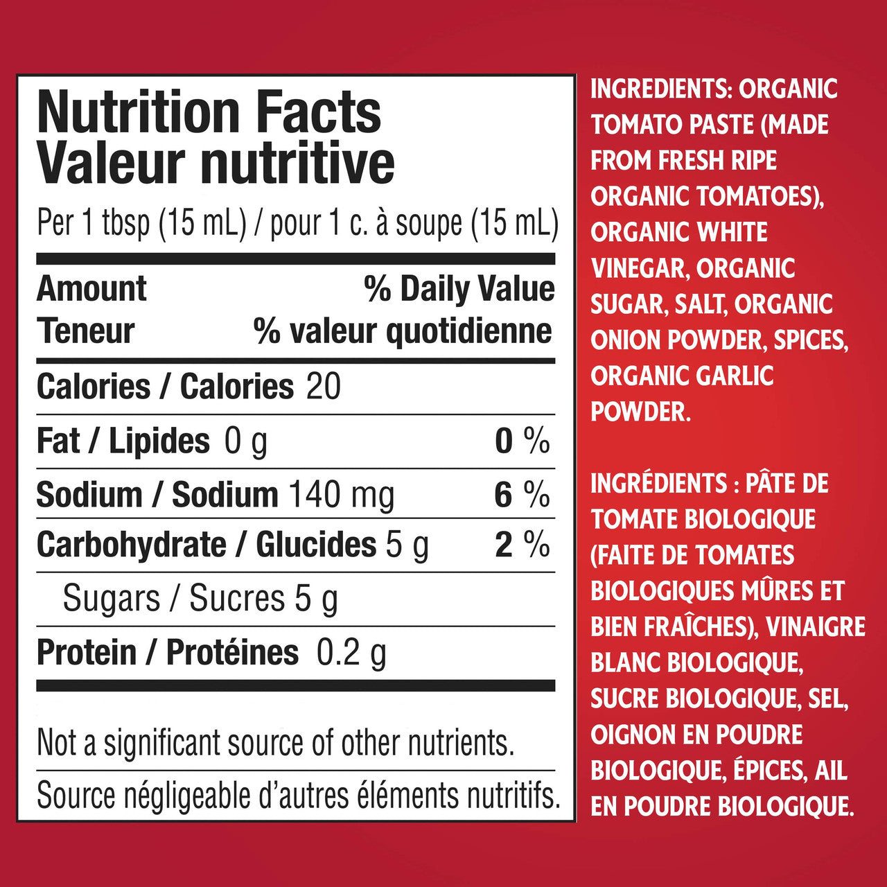 HEINZ Organic Ketchup - Inverted Bottle 750ml/25.4 oz., {Imported from Canada}