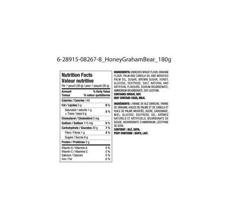 Great Value Honey Graham Bear Cookies, 180g/6.3oz., {Imported from Canada}