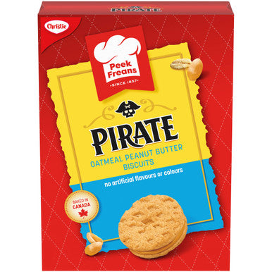 Christie Peek Freans Pirate Peanut Butter Oatmeal Cookies, 300g/10.6 oz., {Imported from Canada}