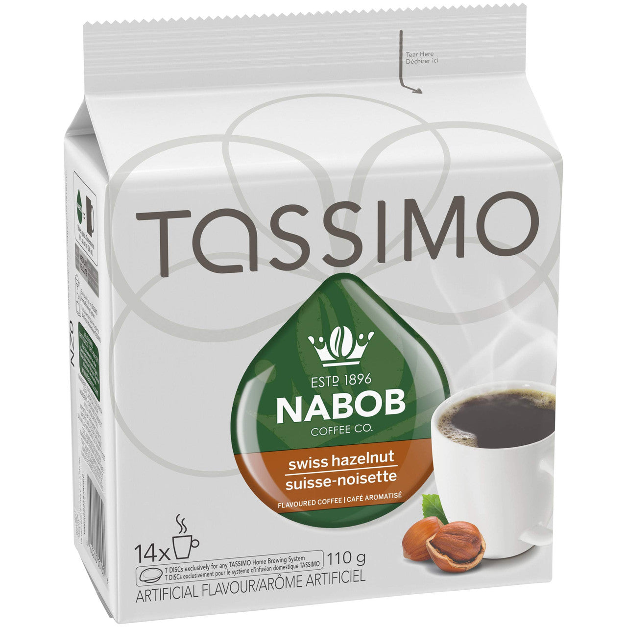Tassimo Nabob Swiss Hazelnut Coffee - 14 T Discs {Imported from Canada}