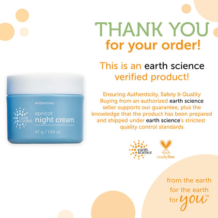 Earth Science Apricot Night Creme, 1.65oz. Glass Jar {Imported from Canada}