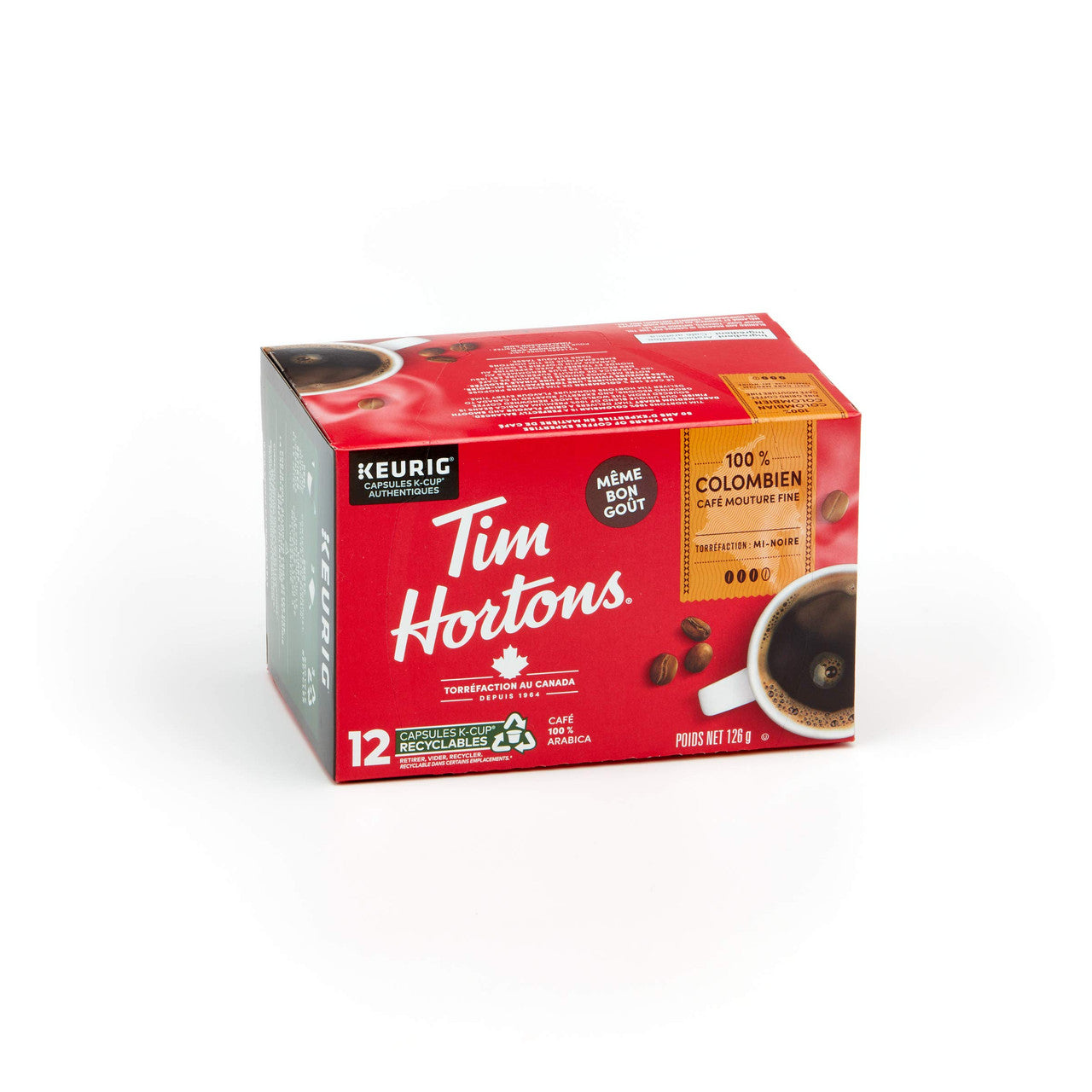 Tim Hortons 100% Colombian Single Serve K-Cups, 12 count