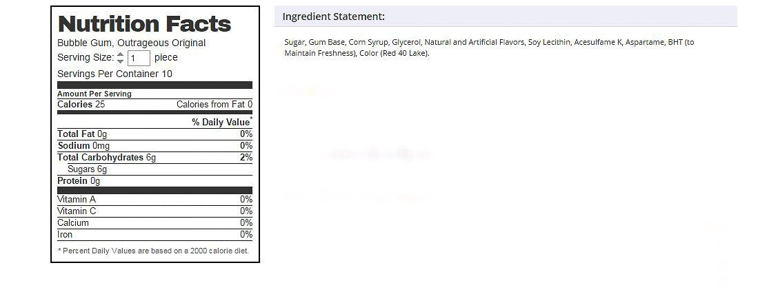 Hubba Bubba Max Outrageous Original Gum, 18 Count, {Imported from Canada}