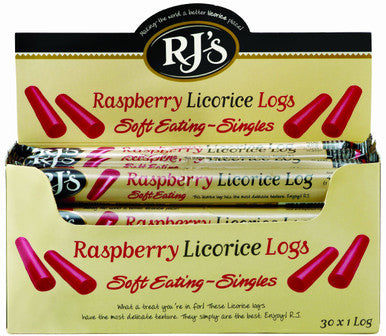 RJ's Licorice RJ's Logs, Soft Eating Raspberry Licorice, 1.4-Ounce Packages (Pack of 60)