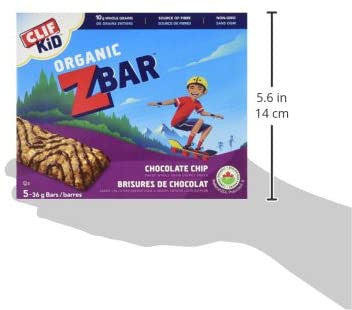 CLIF KID ZBAR - Organic Energy Bars - Chocolate Chip - (36 Gram Snack Bars, 5 Count)