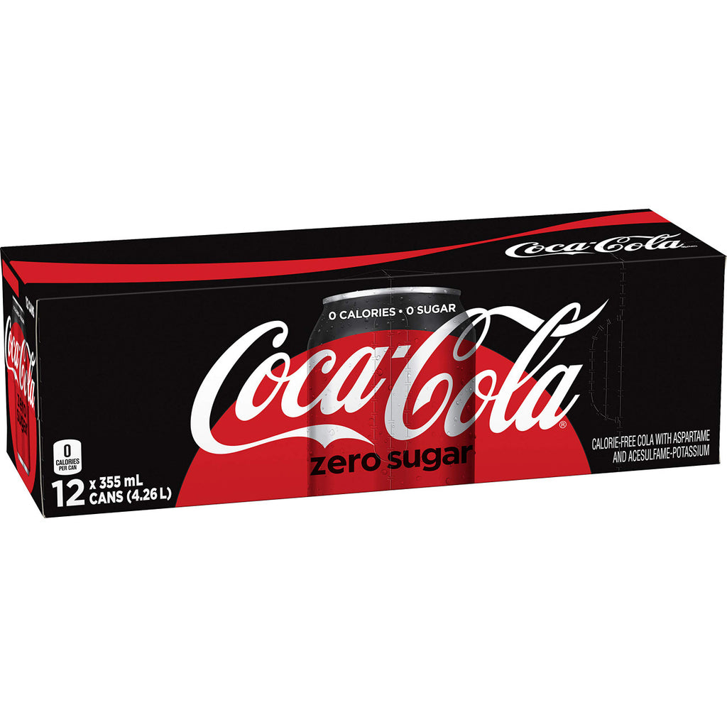 Coca-Cola Zero Sugar, 355mL cans, 12ct, Imported from Canada