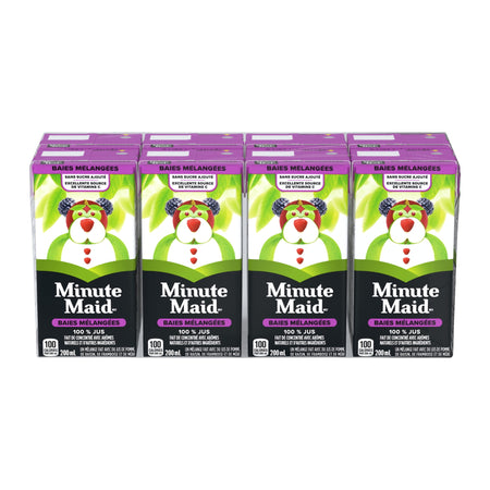 Minute Maid Mixed Berry Juice Boxes Perfect for On-The-Go, 8x200ml, 1.6L/56.4 fl. oz - Back Of Package